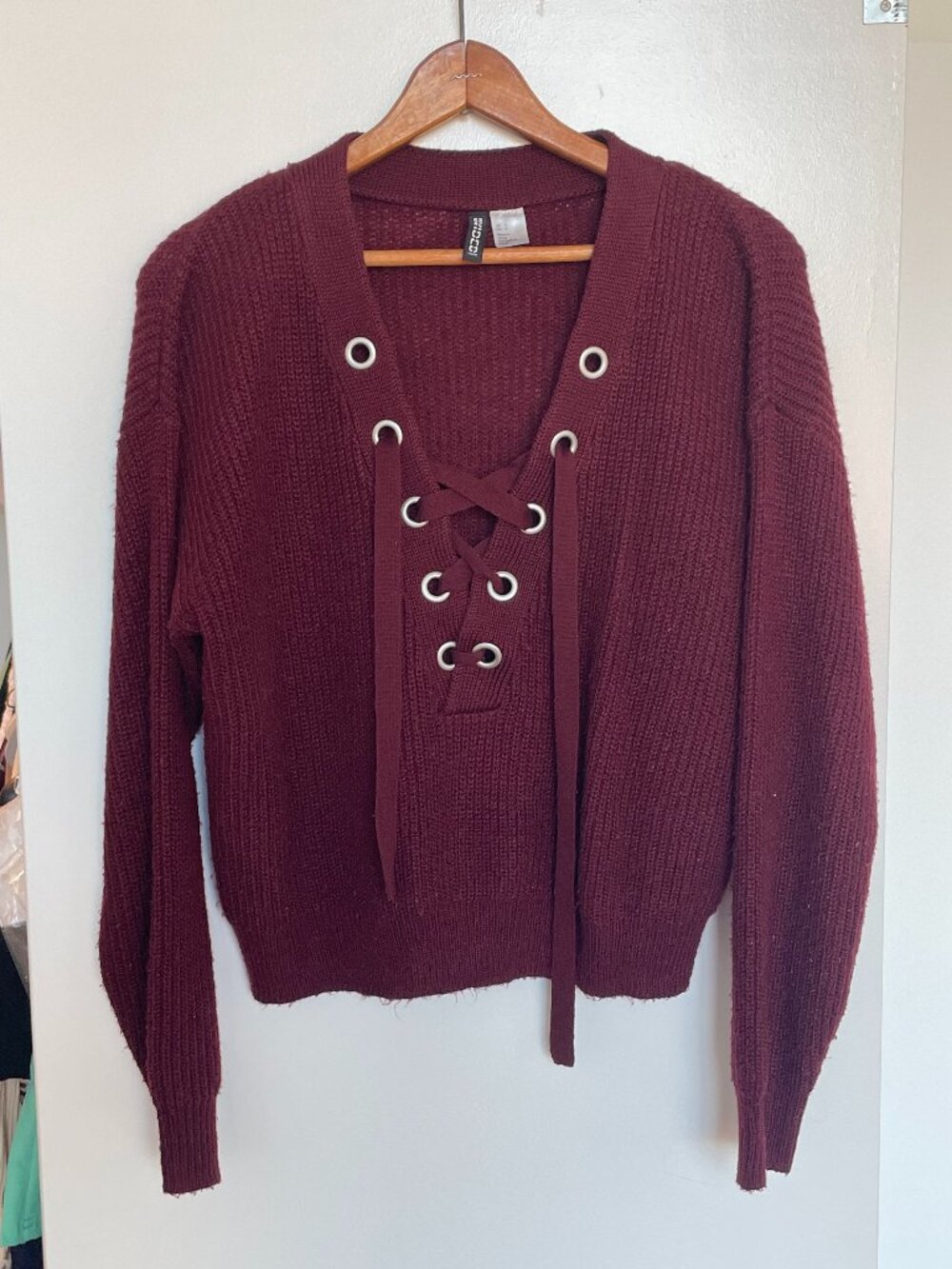 H&M Lace-Up Sweater